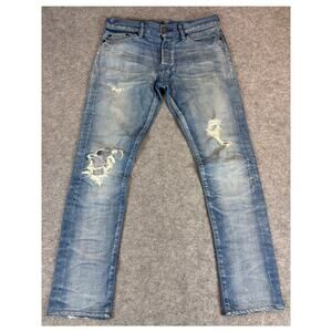 John Elliott Season Nine Jeans Men Size 28 Blue Denim Straight Distressed Grunge